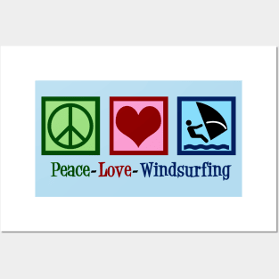 Peace Love Windsurfing Posters and Art